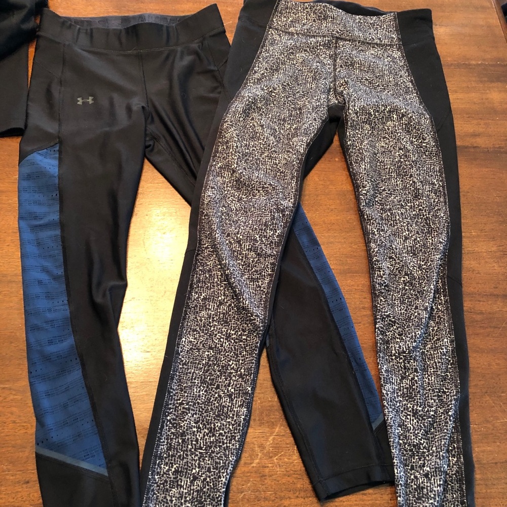 Underarmour cropped leggings and leggings.